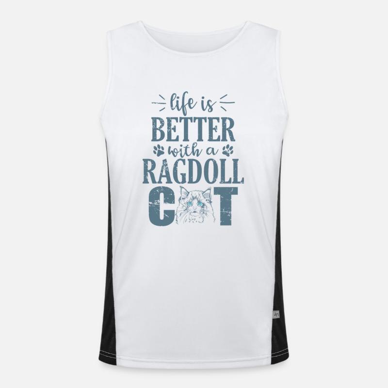 Life is Better with a Ragdoll Cat Hauskatze Funktionelles Kontrast-Tank Top für Männer 