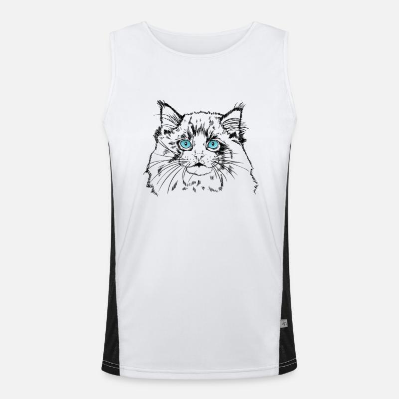 Race de chat domestique Ragdoll Pet Cat Débardeur respirant contrasté Homme 