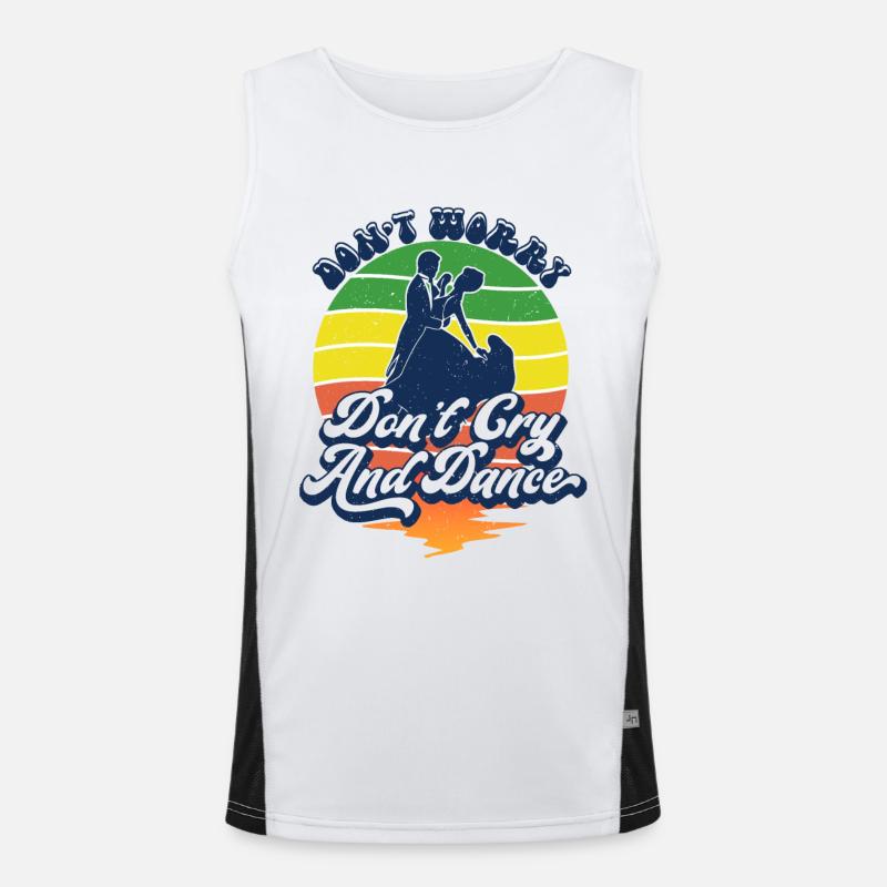 Don't worry don't cry and dance for dancing lovers - Men's Functional Contrast Tank Top - white/black