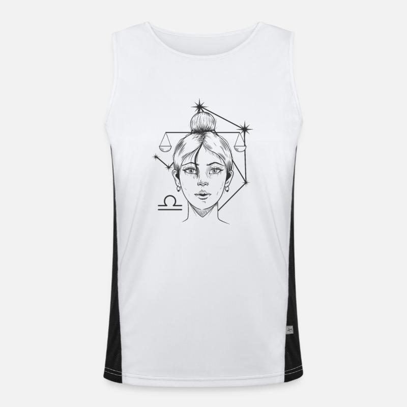 Waage Sternzeichen September Oktober Funktionelles Kontrast-Tank Top für Männer 