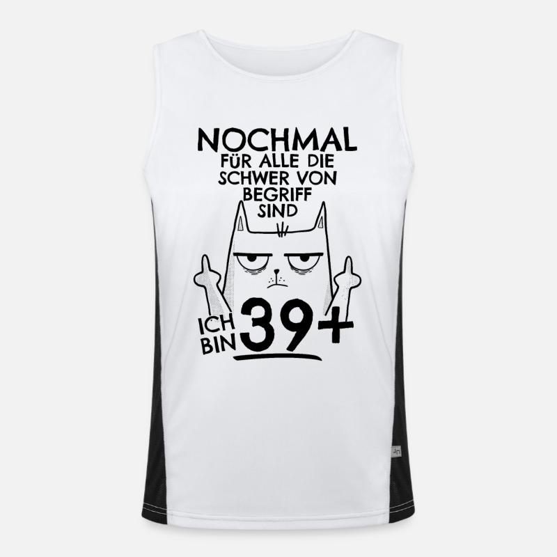 40. Geburtstag Frau 40er 40ter Ich bin 39+ plus Funktionelles Kontrast-Tank Top für Männer 