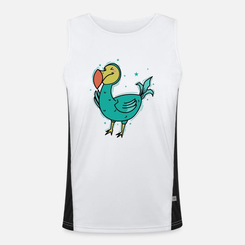 Dodo Bird from Mauritius - Men's Functional Contrast Tank Top  - white/black