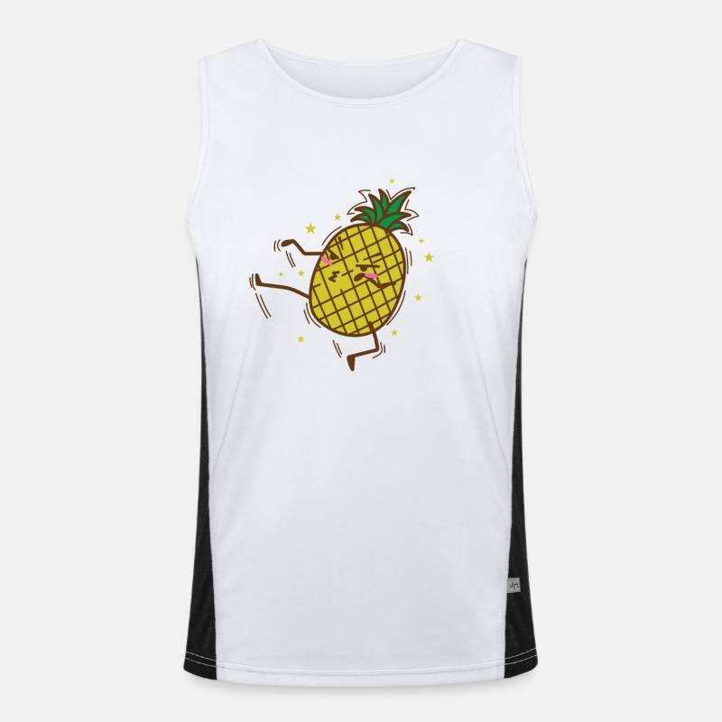 Karate Pineapple Tropical Sweet Fruit Men's Functional Contrast Tank Top 