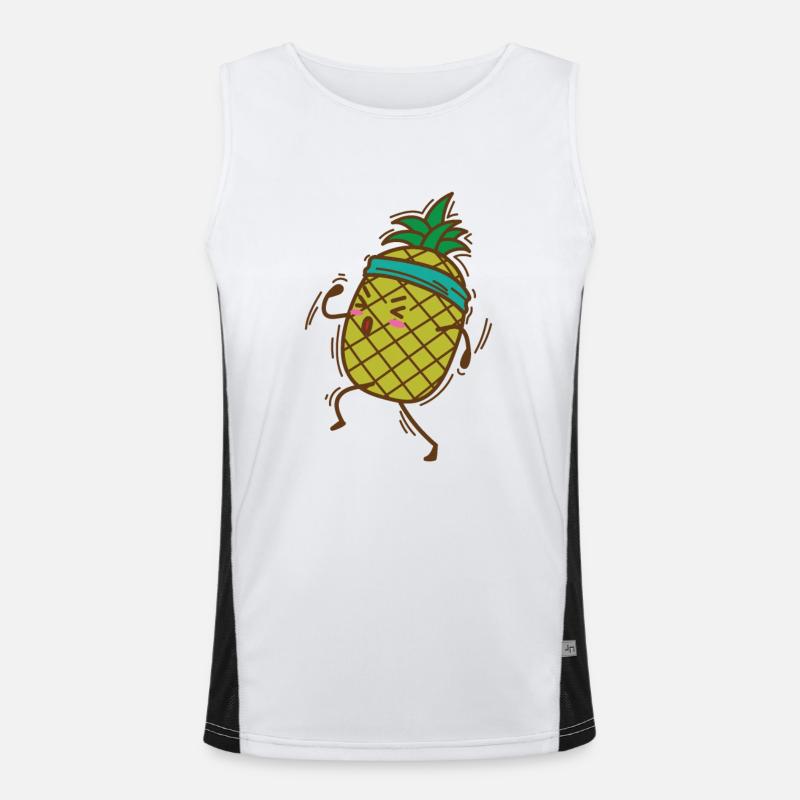 Ananas geht Joggen oder Laufen süße Frucht Funktionelles Kontrast-Tank Top für Männer 