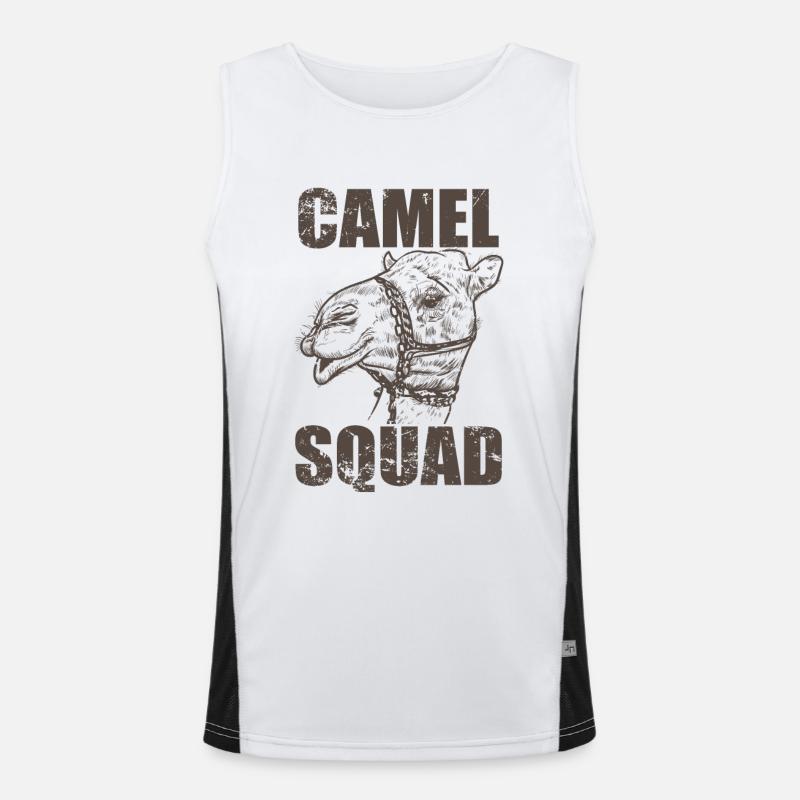 Camel Squad Dromedar Wüste Höcker Funktionelles Kontrast-Tank Top für Männer 