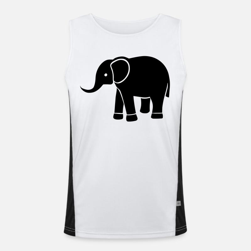 Elefant Funktionelles Kontrast-Tank Top für Männer 
