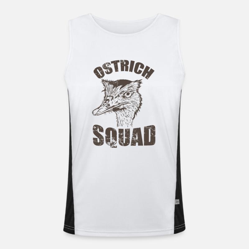 Ostrich Squad Vogel Strauß Funktionelles Kontrast-Tank Top für Männer 