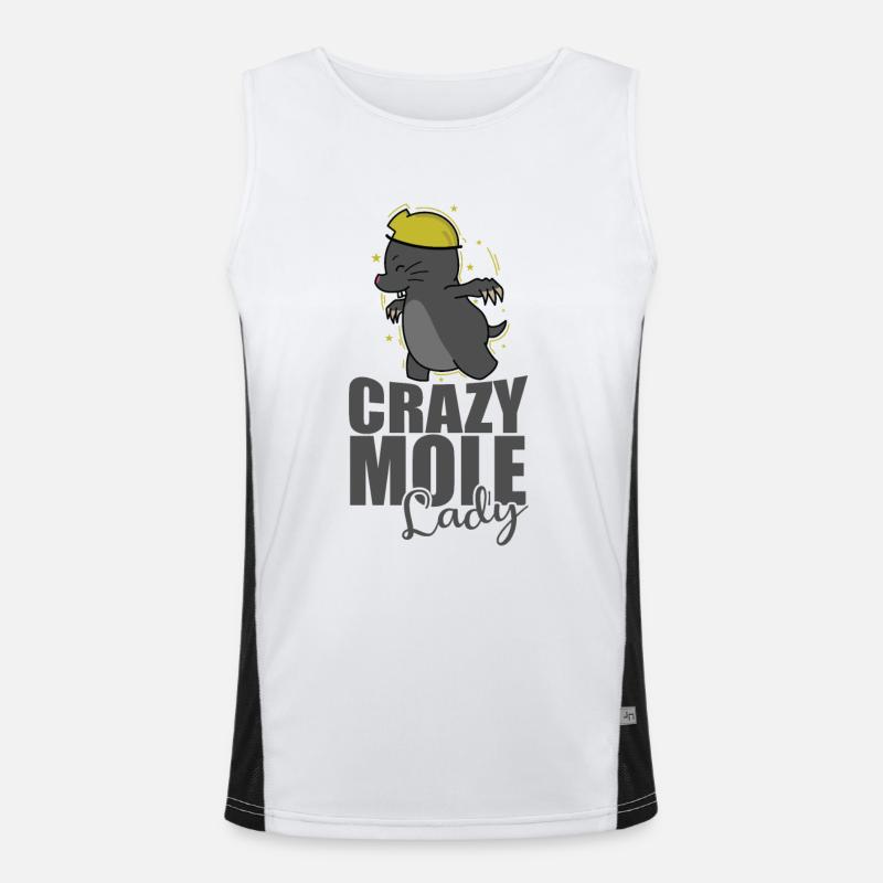 Crazy Mole Lady Tier Erdhügel Funktionelles Kontrast-Tank Top für Männer 