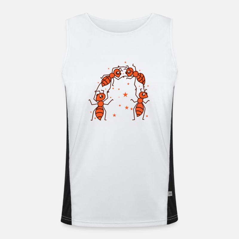 Ants fighting, industrious insects, animals Men's Functional Contrast Tank Top 