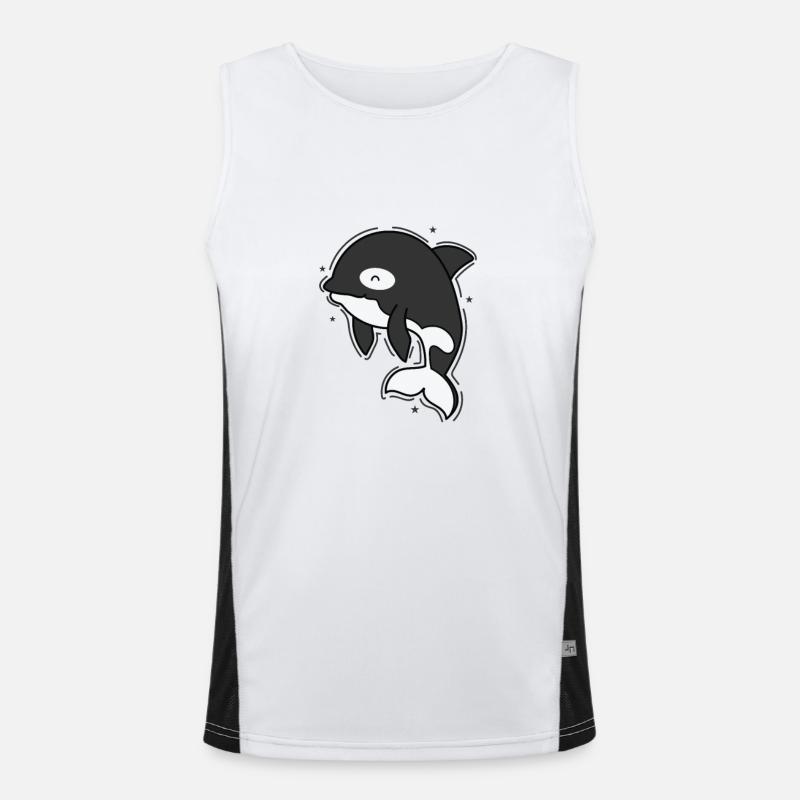 Orca sieht aus wie ein Delfin Funktionelles Kontrast-Tank Top für Männer 