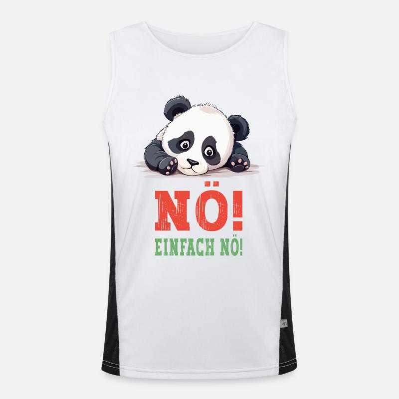 Nope Just Nope No No Panda Bear Cute Funny Saying Men's Functional Contrast Tank Top 