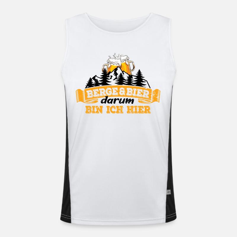 Berge & Bier - darum bin ich hier - Wandern Funktionelles Kontrast-Tank Top für Männer 