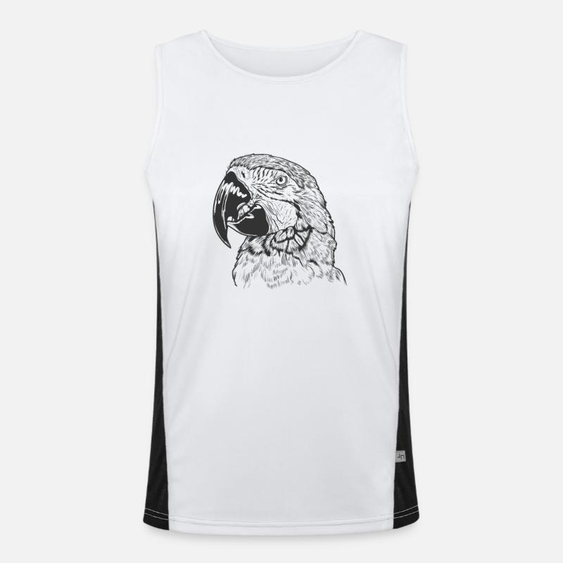 Parrot in profile Animal Bird Men's Functional Contrast Tank Top 