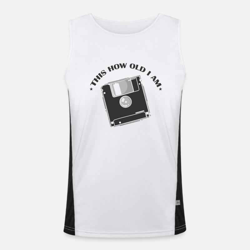 C'est quel âge j'ai, module de mémoire rétro sur disquette Débardeur respirant contrasté Homme 