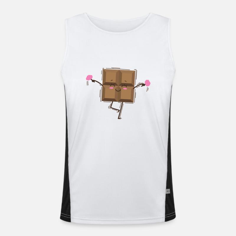 Bar Chocolate Dances Candy Cocoa Men's Functional Contrast Tank Top 