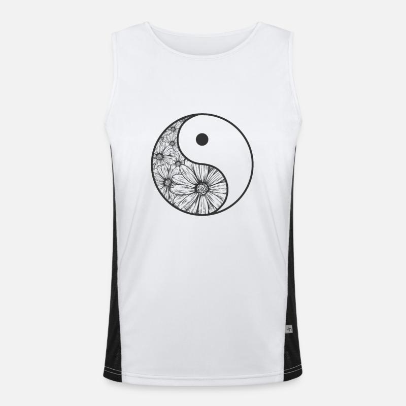 Fleurs Fleurs Yin et Yang Débardeur respirant contrasté Homme 