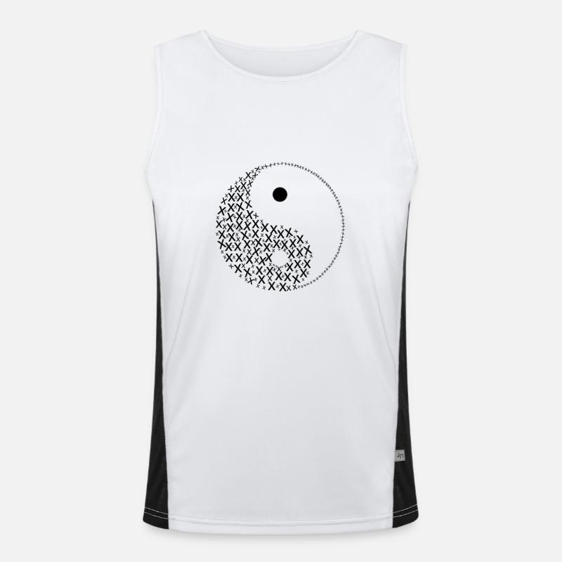 Yin and Yang Complementary - Men's Functional Contrast Tank Top  - white/black