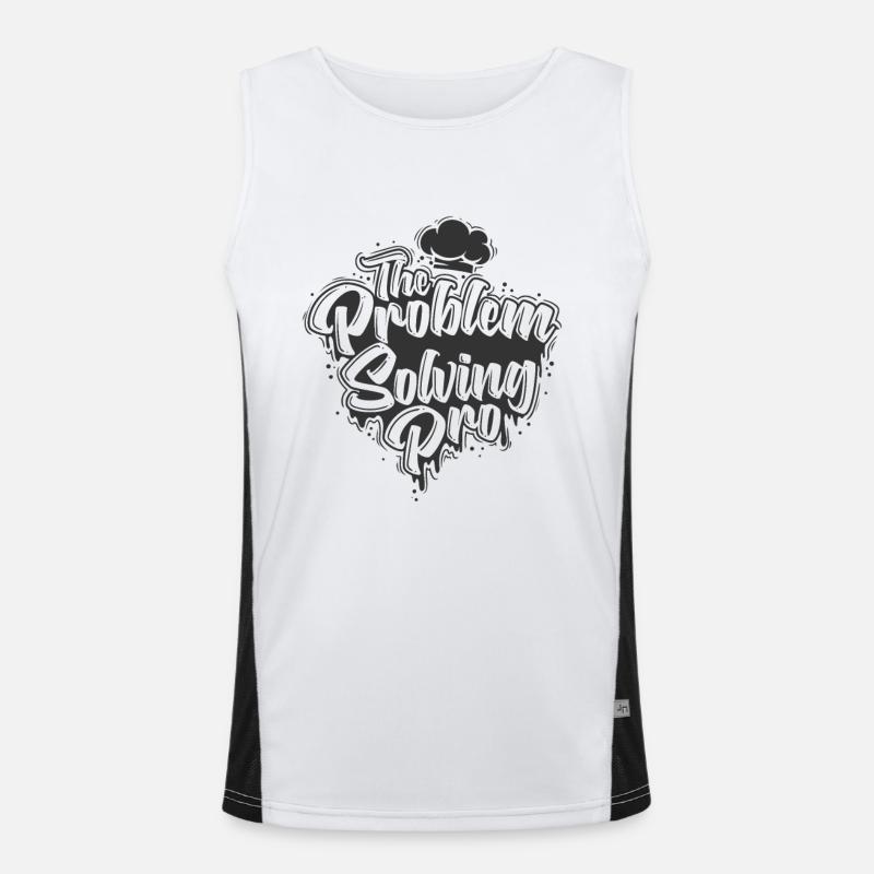 The Problem-Solving Pro - Men's Functional Contrast Tank Top  - white/black