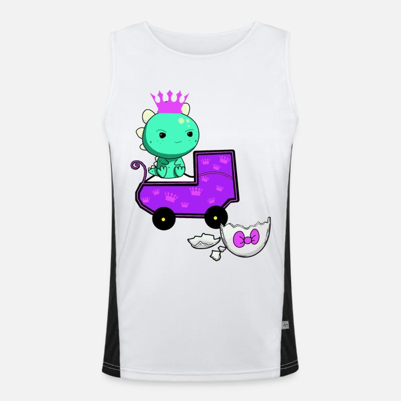 Dragon Pregnant Eggshell Egg Hatch Baby Men's Functional Contrast Tank Top 