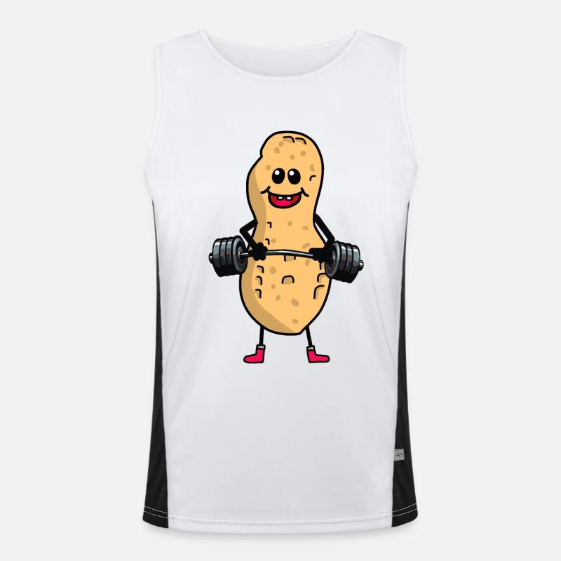Erdnuss Hanteln Gewicht Bodybuilding Funktionelles Kontrast-Tank Top für Männer 