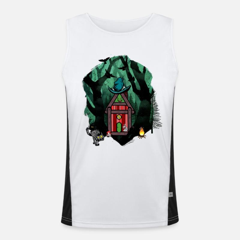 Wald Märchen Märchenfigur Kind Kinder Waldtiere Funktionelles Kontrast-Tank Top für Männer 