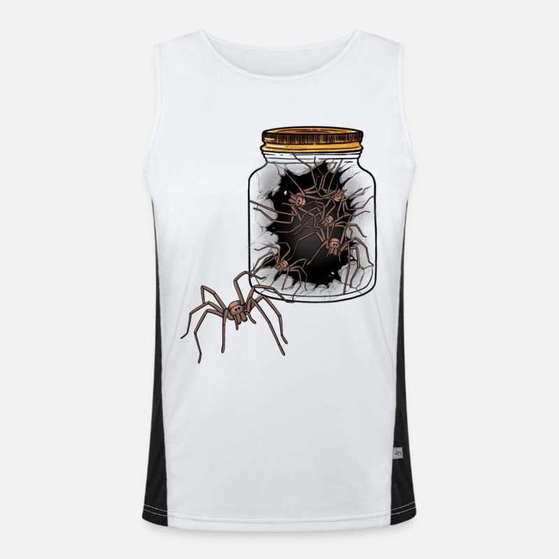 Halloween Spiders Arachnids Spider Phobia Men's Functional Contrast Tank Top 