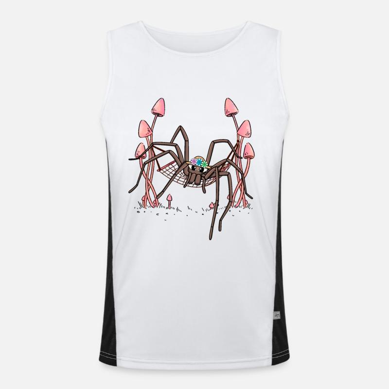 Spider Hanging Hammock Spider Web - Men's Functional Contrast Tank Top  - white/black