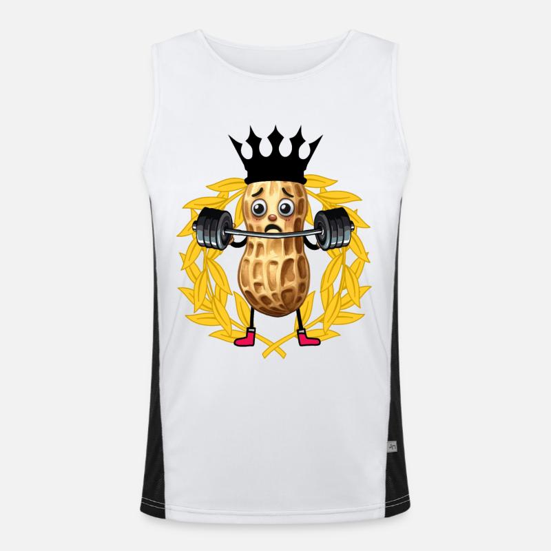 Erdnuss Gewichte Bobybilder GYM Hanteln Training Funktionelles Kontrast-Tank Top für Männer 