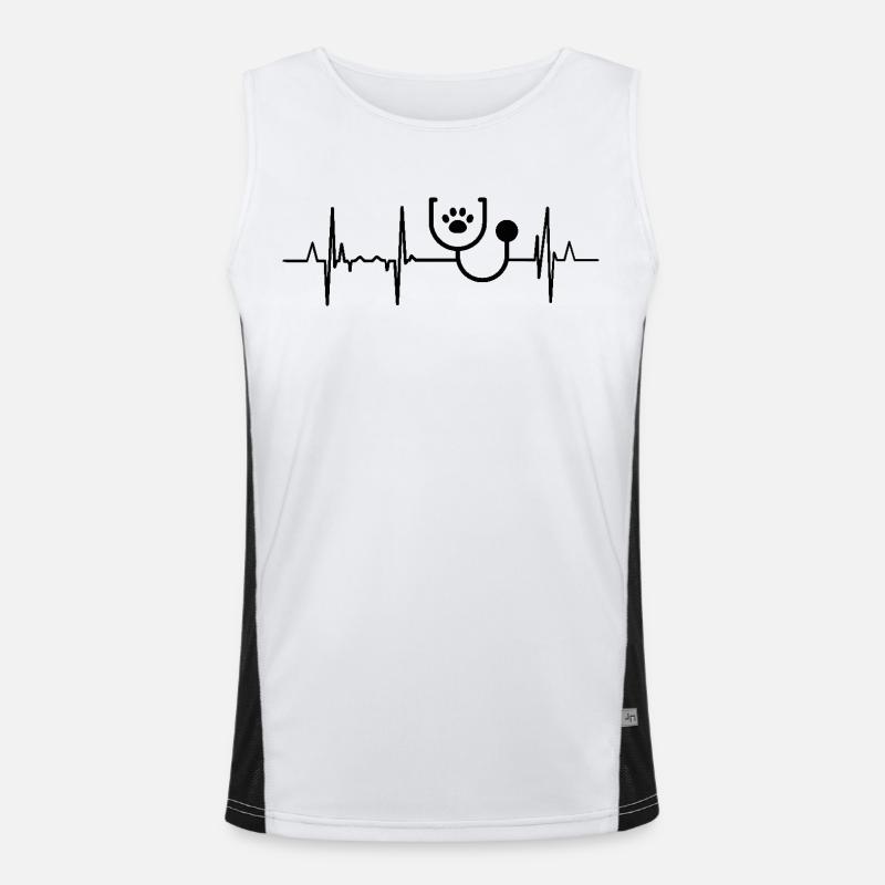 Tierarzt Student Herzschlag Funktionelles Kontrast-Tank Top für Männer 