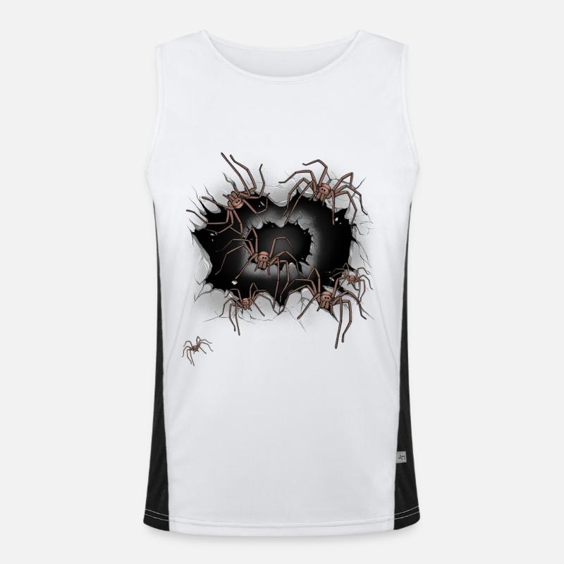 Spinne Spinnen Halloween Funktionelles Kontrast-Tank Top für Männer 