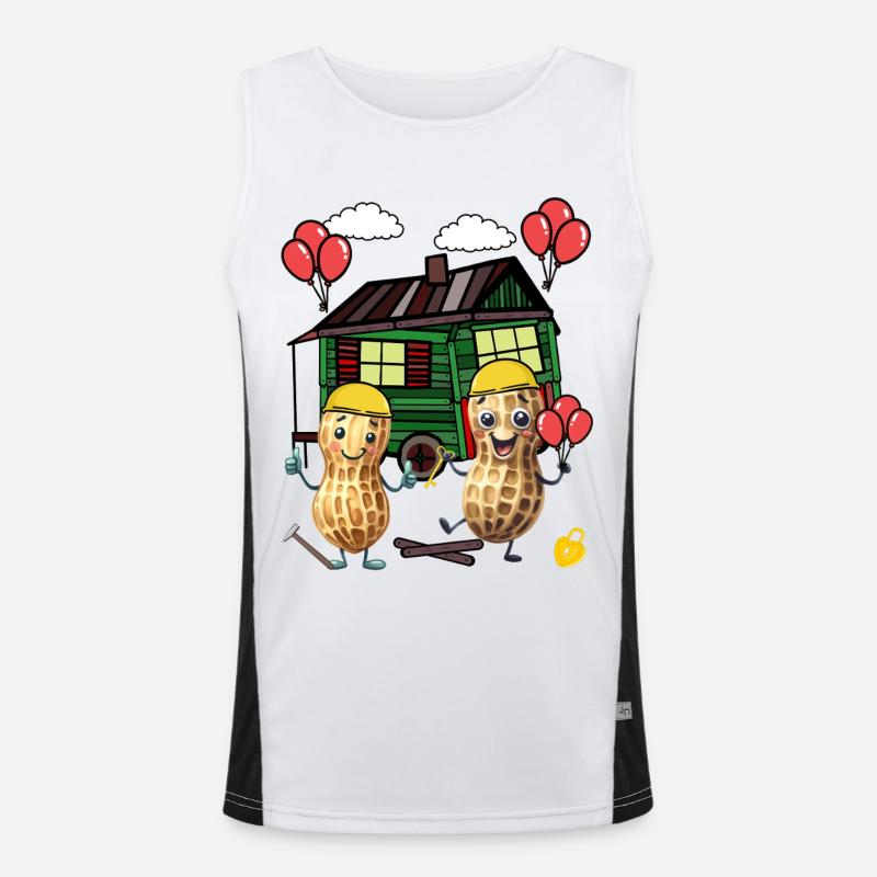 Peanuts Constructeur de maison Constructeur Remorque de construction Maison propre Maison Débardeur respirant contrasté Homme 