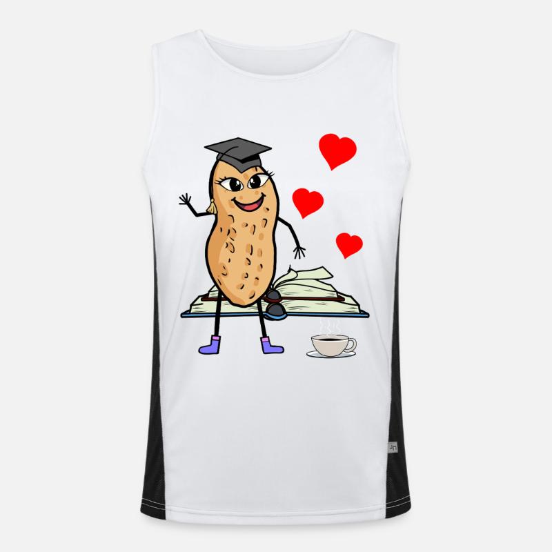 Peanut Student Studying University Men's Functional Contrast Tank Top 