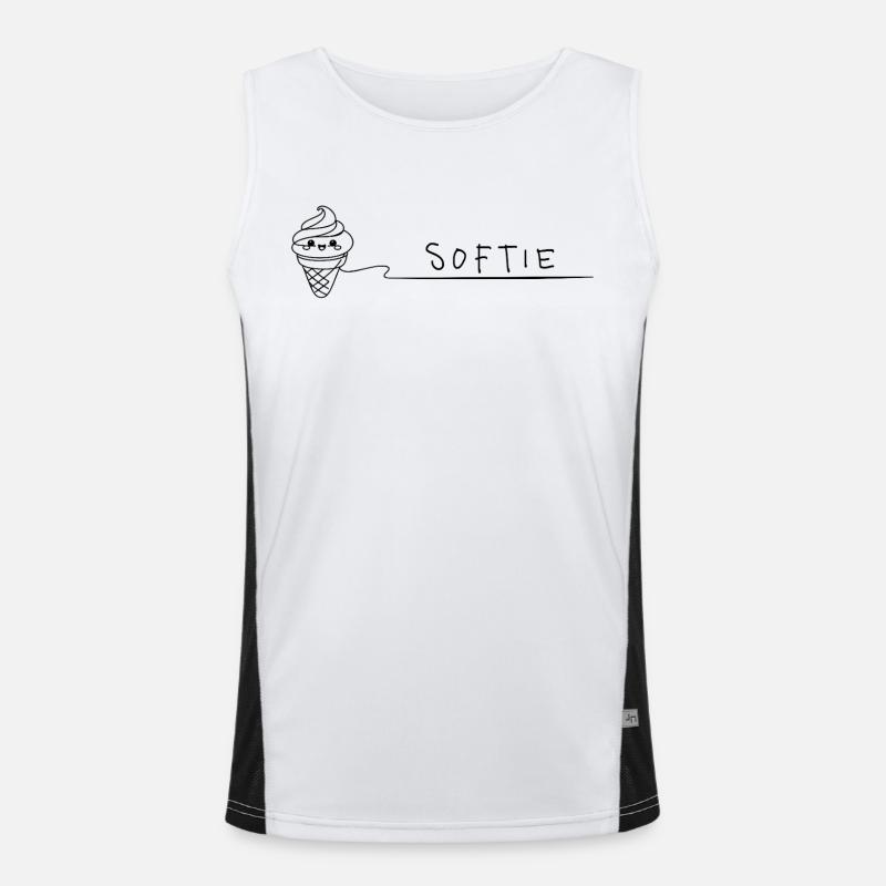 Softie Süßes Softeis Doodle Line Art - Men's Functional Contrast Tank Top  - white/black
