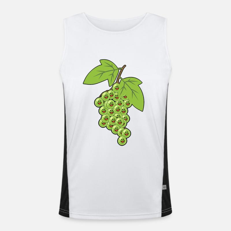 Grapes Grapes Vine Grape Fruit Men's Functional Contrast Tank Top 