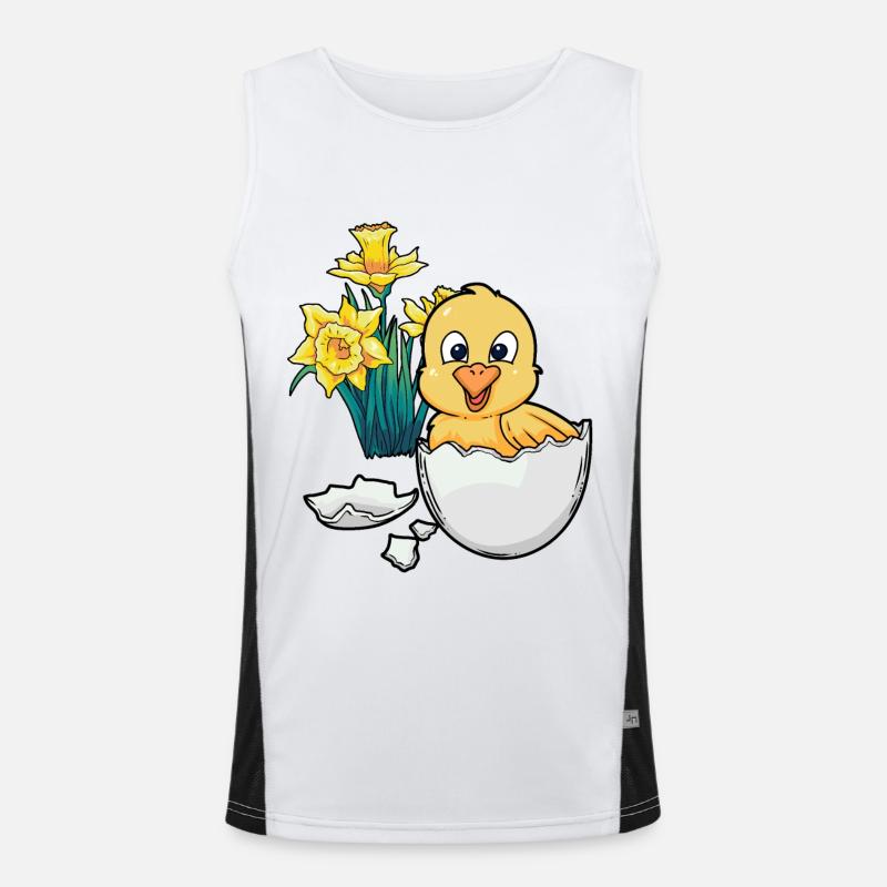 Joyeux Easter Chicks Easter Egg Kids Bébé Chick Egg Egg Débardeur respirant contrasté Homme 