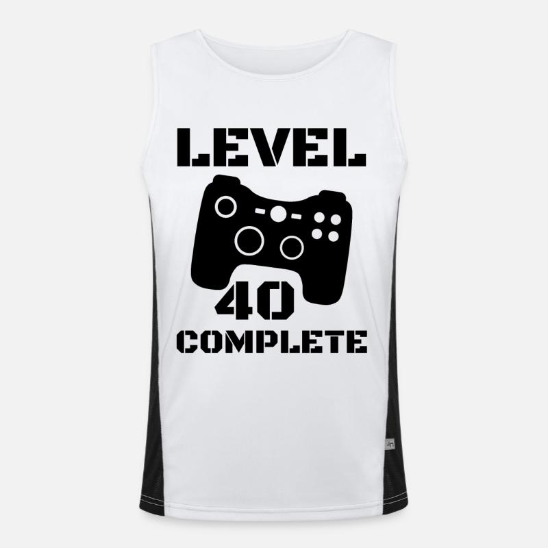 Gaming Level 40 Jeu 40. Jeu de jeu d’anniversaire gamer Débardeur respirant contrasté Homme 