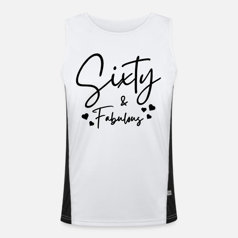 Sixty fabulous - Men's Functional Contrast Tank Top  - white/black