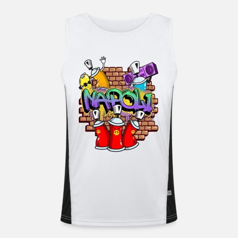 Naples Italy Graffiti Spray Sprayer Spray Cans Men's Functional Contrast Tank Top 
