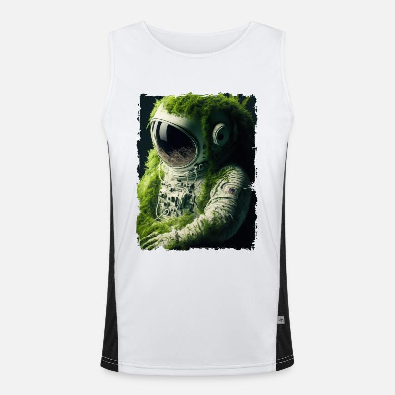 Astronaut grass overgrown Men's Functional Contrast Tank Top 