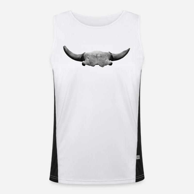 Schädel Stier Funktionelles Kontrast-Tank Top für Männer 