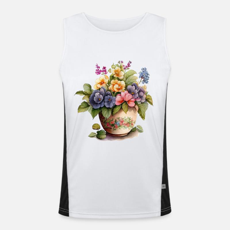 Pot de fleurs vintage Débardeur respirant contrasté Homme 