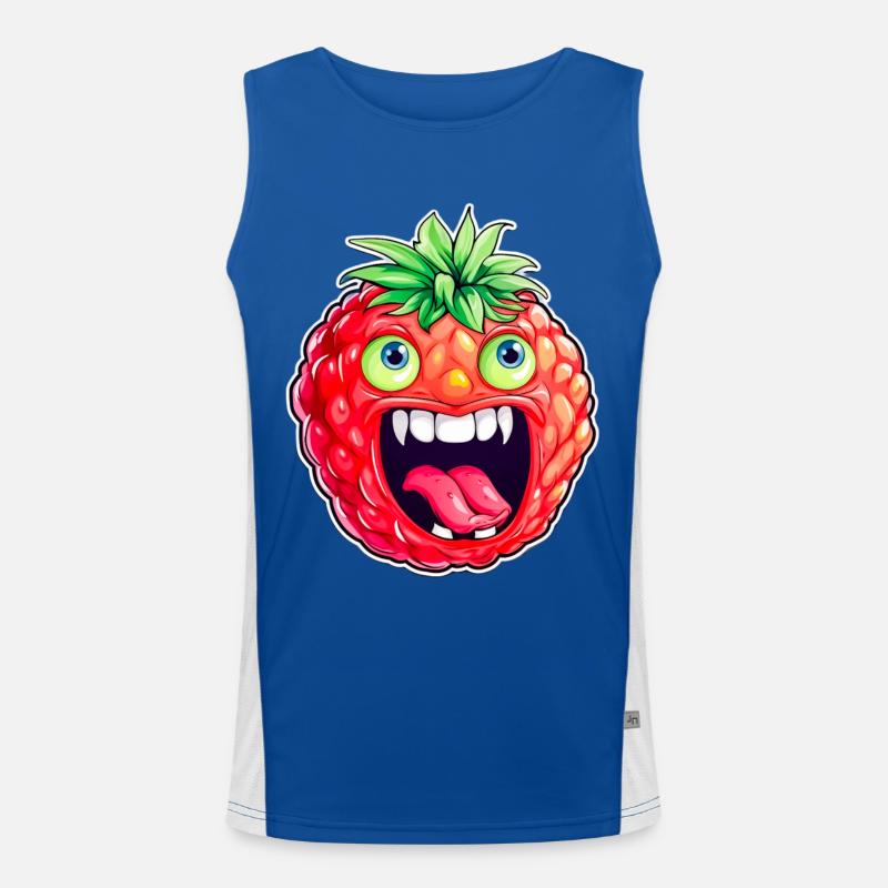 Freche Erdbeere Funktionelles Kontrast-Tank Top für Männer 