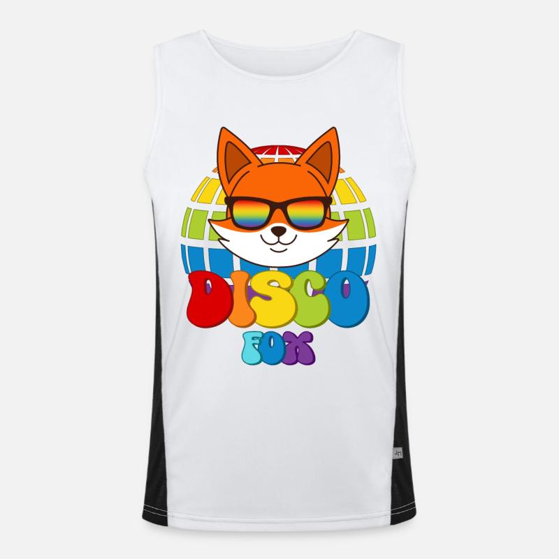 Disco Fox Discokugel Fuchs Sonnenbrille Discofox Funktionelles Kontrast-Tank Top für Männer 