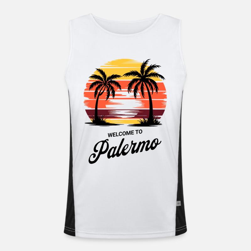 Palermo Sunset – Sicilian Coast Men's Functional Contrast Tank Top 