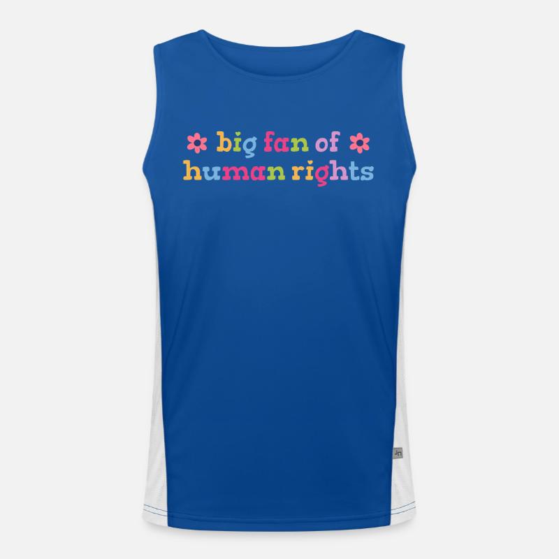 Großer Fan der Menschenrechte Statement Funktionelles Kontrast-Tank Top für Männer 