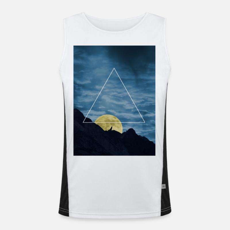 wolf-triangle Funktionelles Kontrast-Tank Top für Männer 