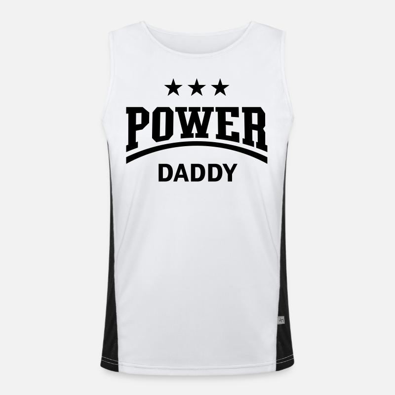 Power Daddy (Papa, Papi, Vater, Vatertag / Black) Funktionelles Kontrast-Tank Top für Männer 
