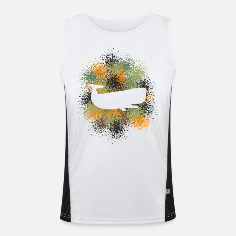 Sperm Whale Ocean Protector Men's Functional Contrast Tank Top 