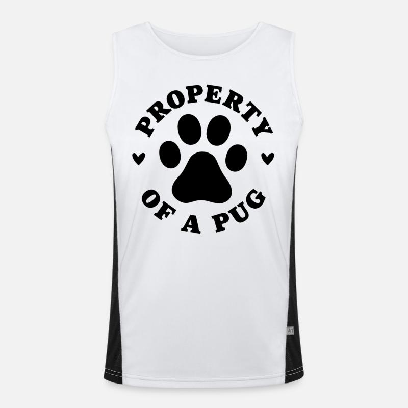 Eigentum eines Mops Funktionelles Kontrast-Tank Top für Männer 