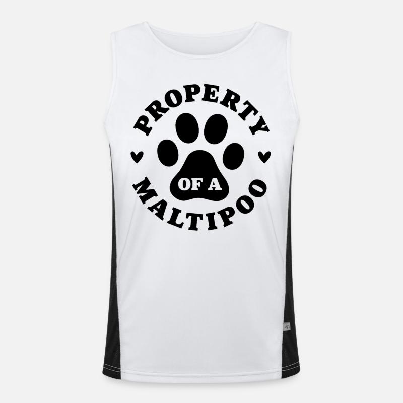 Eigentum eines Maltipoo Funktionelles Kontrast-Tank Top für Männer 
